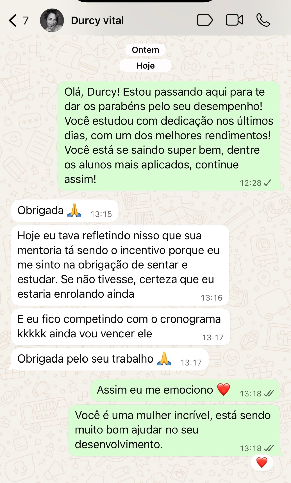 Depoimento de aluno