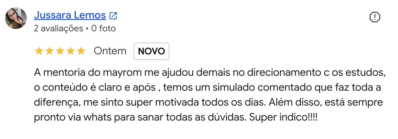 Avaliação de aluno no Google