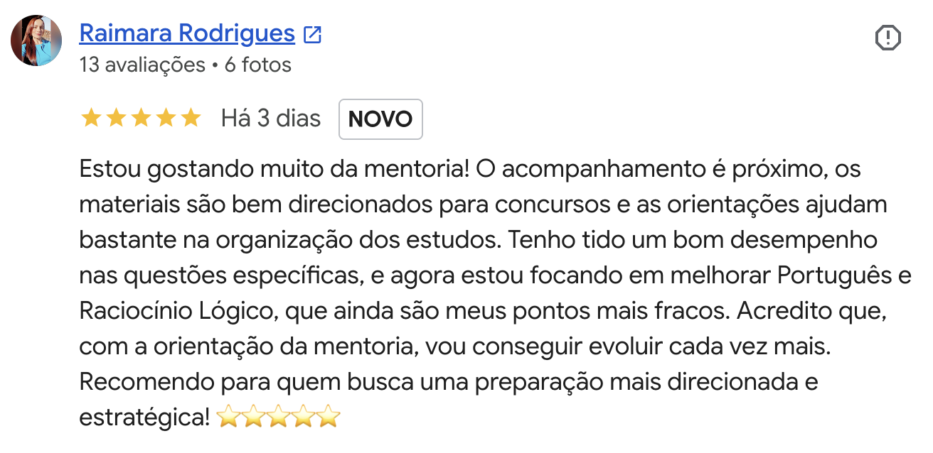 Avaliação de aluno no Google