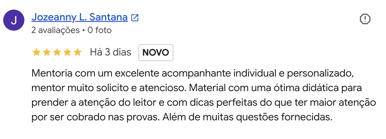 Avaliação de aluno no Google