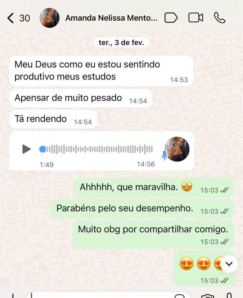 Depoimento de aluno